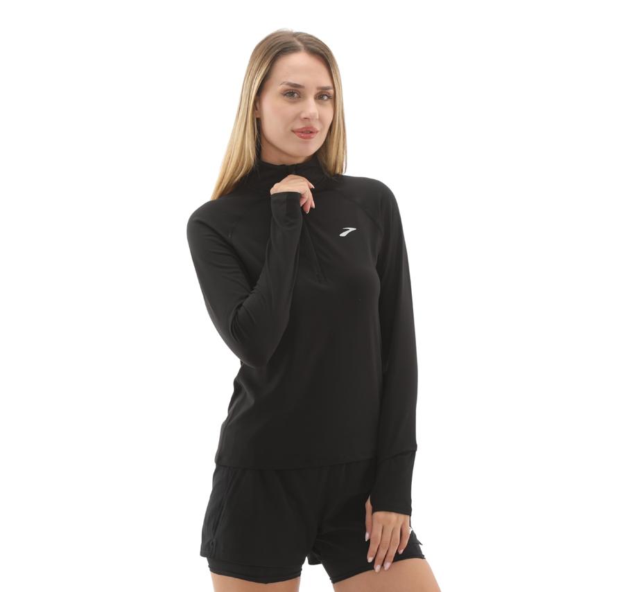 Brooks Dash 1-2 Zip 3.0 Kadın Sweatshirt Siyah Brooks Dash 1-2 Zip 3.0 Kadın Sweatshirt Siyah