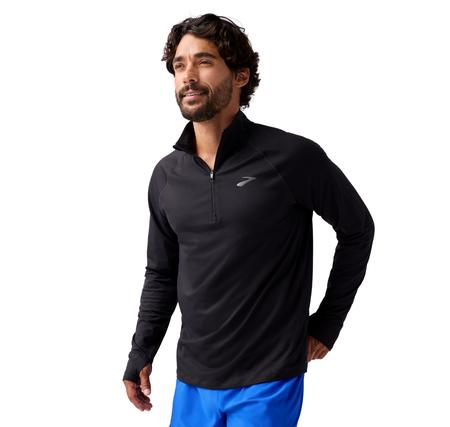 Brooks Dash 1-4 Zip 3.0 Erkek Sweatshirt Siyah
