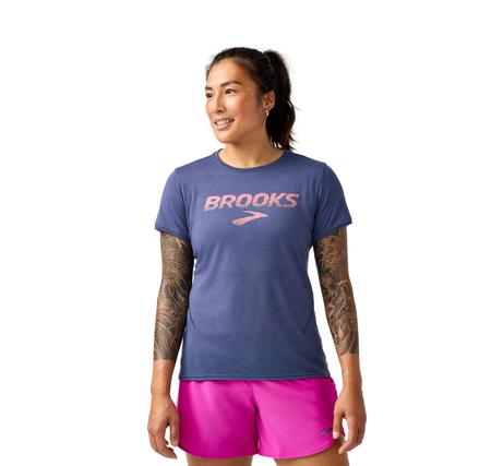 Brooks Distance Short Sleeve 3.0 Kadın T-Shirt Mavi