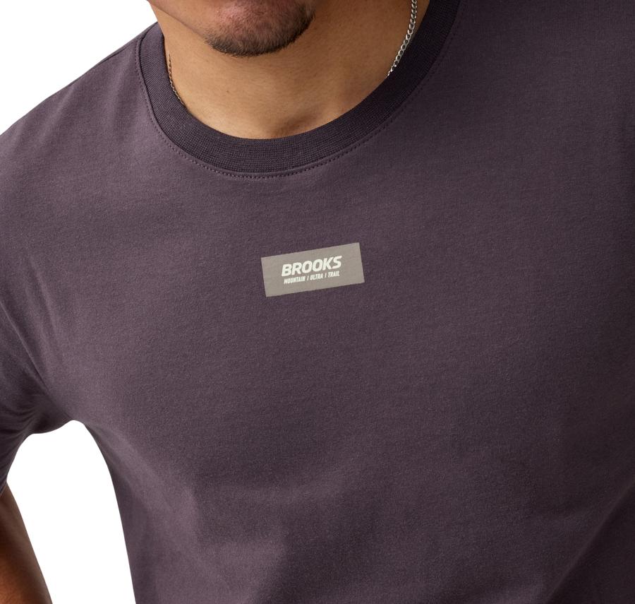 Brooks Graphic Short Sleeve Erkek T-Shirt Mor Brooks Graphic Short Sleeve Erkek T-Shirt Mor