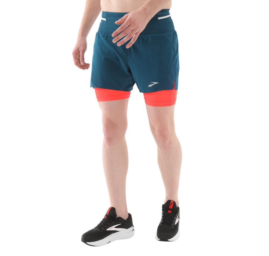 Brooks High Point 5 2-In-1 Short 2.0 Erkek Şort Ve Kapri İndigo Brooks High Point 5 2-In-1 Short 2.0 Erkek Şort Ve Kapri İndigo