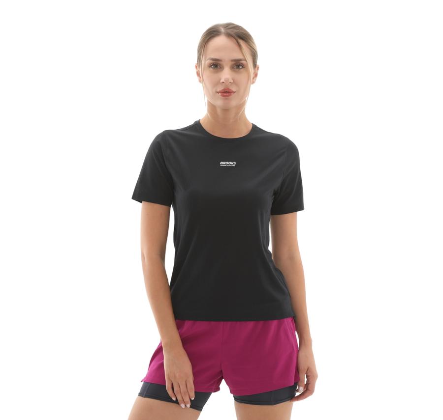 Brooks High Point Short Sleeve 2.0 Kadın T-Shirt Siyah Brooks High Point Short Sleeve 2.0 Kadın T-Shirt Siyah