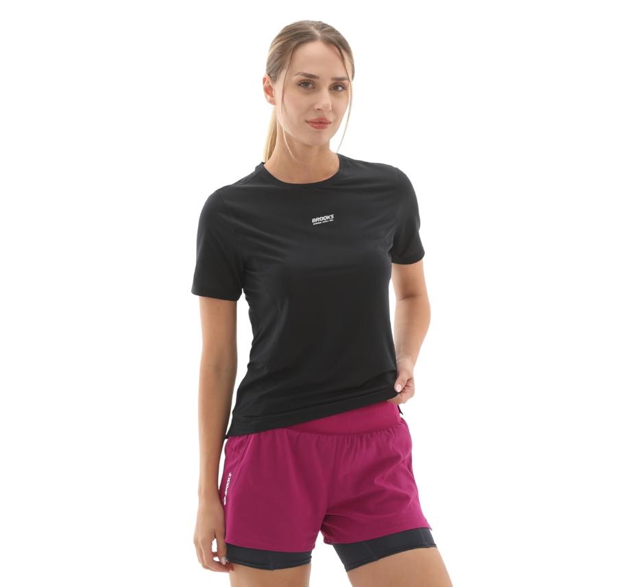 Brooks High Point Short Sleeve 2.0 Kadın T-Shirt Siyah Brooks High Point Short Sleeve 2.0 Kadın T-Shirt Siyah