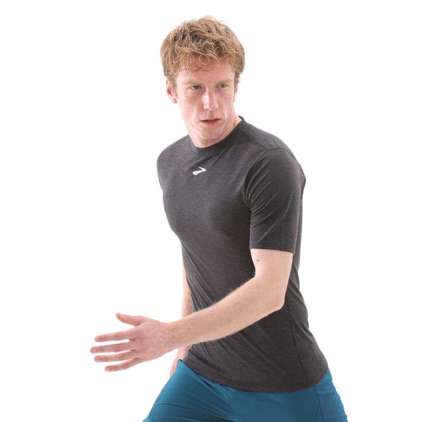 Brooks High Point Short Sleeve Erkek T-Shirt Siyah Brooks High Point Short Sleeve Erkek T-Shirt Siyah