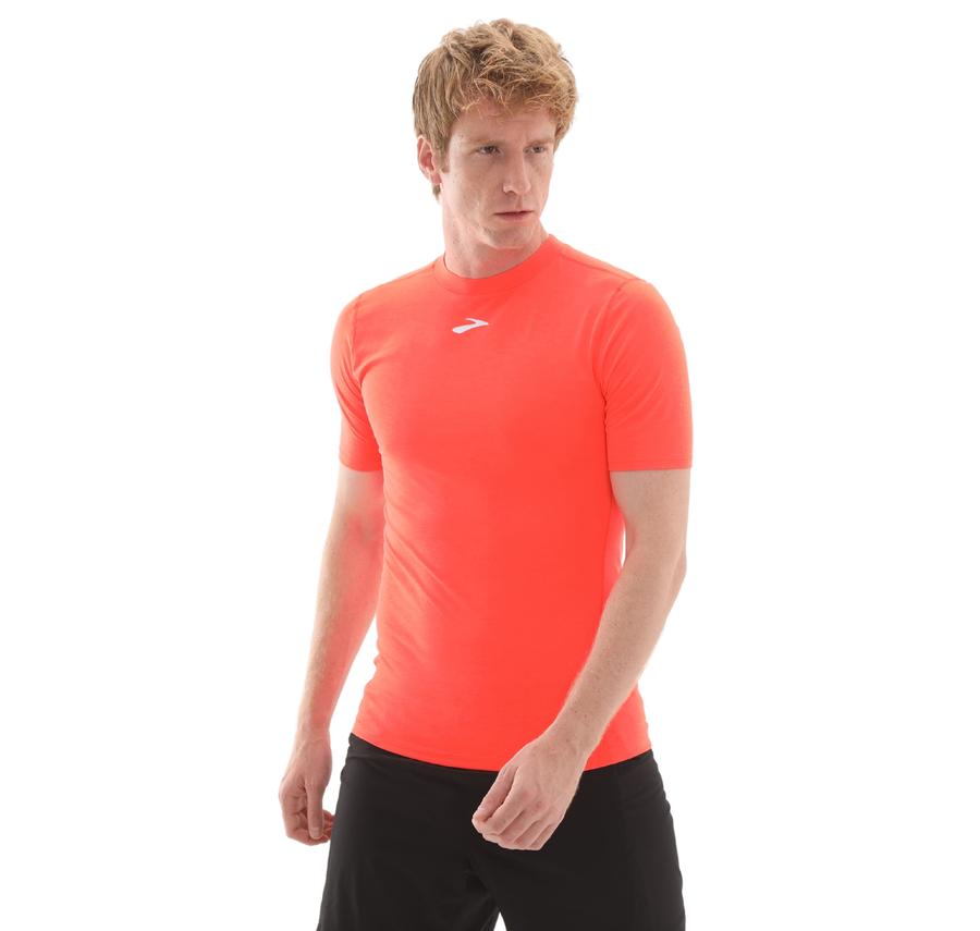 Brooks High Point Short Sleeve Erkek T-Shirt Turuncu Brooks High Point Short Sleeve Erkek T-Shirt Turuncu