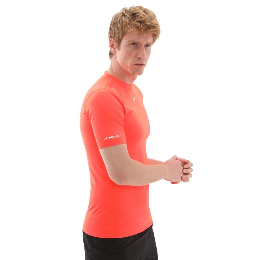 Brooks High Point Short Sleeve Erkek T-Shirt Turuncu Brooks High Point Short Sleeve Erkek T-Shirt Turuncu