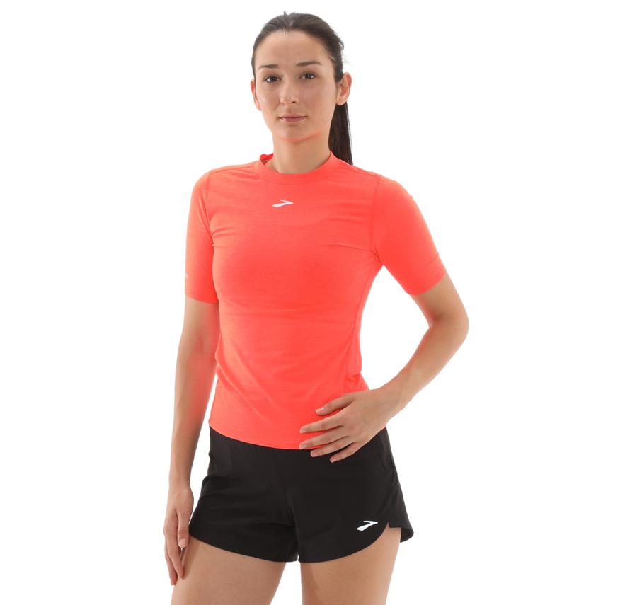 Brooks High Point Short Sleeve Kadın T-Shirt Turuncu Brooks High Point Short Sleeve Kadın T-Shirt Turuncu