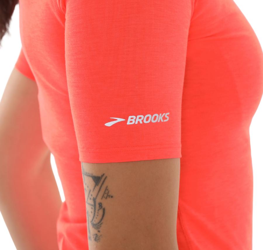 Brooks High Point Short Sleeve Kadın T-Shirt Turuncu Brooks High Point Short Sleeve Kadın T-Shirt Turuncu