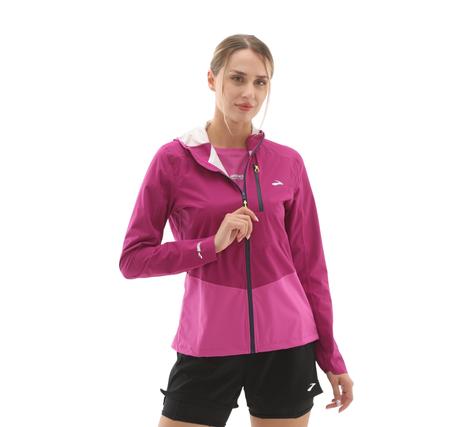 Brooks High Point Waterproof Jacket 2 Kadın Yağmurluk-Rüzgarlık Pembe