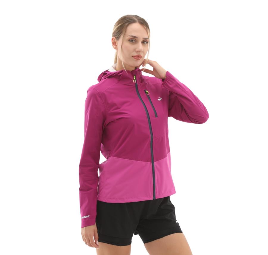 Brooks High Point Waterproof Jacket 2 Kadın Yağmurluk-Rüzgarlık Pembe Brooks High Point Waterproof Jacket 2 Kadın Yağmurluk-Rüzgarlık Pembe