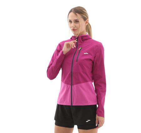 Brooks High Point Waterproof Jacket 2 Kadın Yağmurluk-Rüzgarlık Pembe