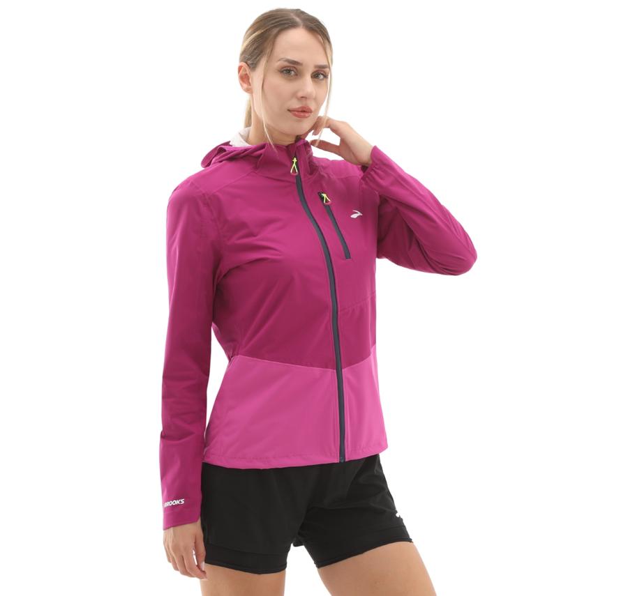 Brooks High Point Waterproof Jacket 2 Kadın Yağmurluk-Rüzgarlık Pembe Brooks High Point Waterproof Jacket 2 Kadın Yağmurluk-Rüzgarlık Pembe