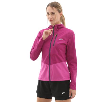 Brooks High Point Waterproof Jacket 2 Kadın Yağmurluk-Rüzgarlık Pembe