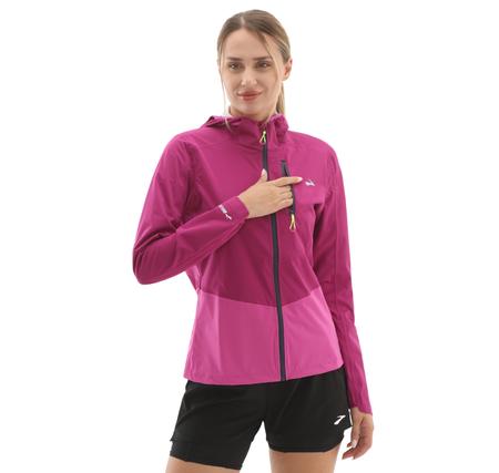 Brooks High Point Waterproof Jacket 2 Kadın Yağmurluk-Rüzgarlık Pembe