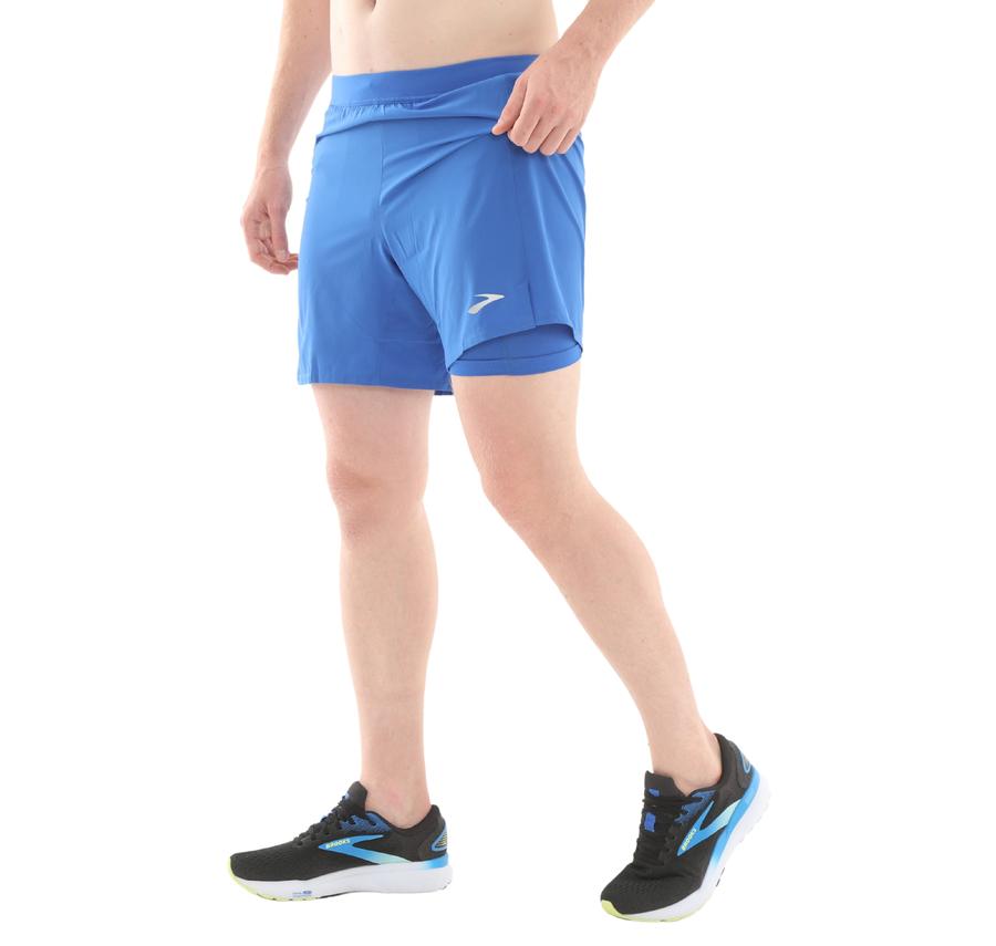 Brooks Journey 7" 2-In-1 Short Erkek Şort Ve Kapri Mavi Brooks Journey 7" 2-In-1 Short Erkek Şort Ve Kapri Mavi