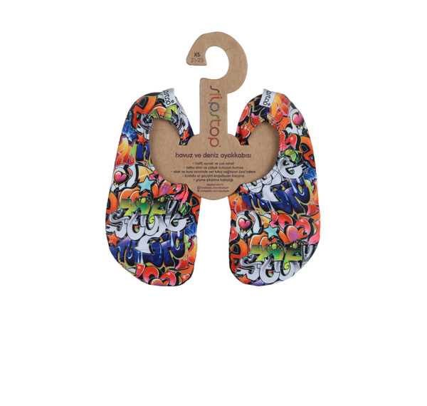 Slipstop Graffiti Junior Çocuk Havuz Ve Deniz Ayakkabısı Siyah Slipstop Graffiti Junior Çocuk Havuz Ve Deniz Ayakkabısı Siyah