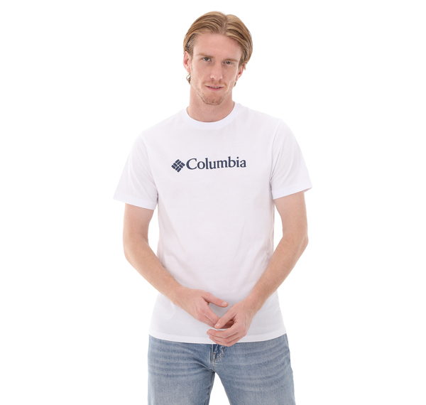 Columbia Cs0287 Csc M Basıc Bıg Logo Brushed Ss Tee Erkek T-Shirt Beyaz