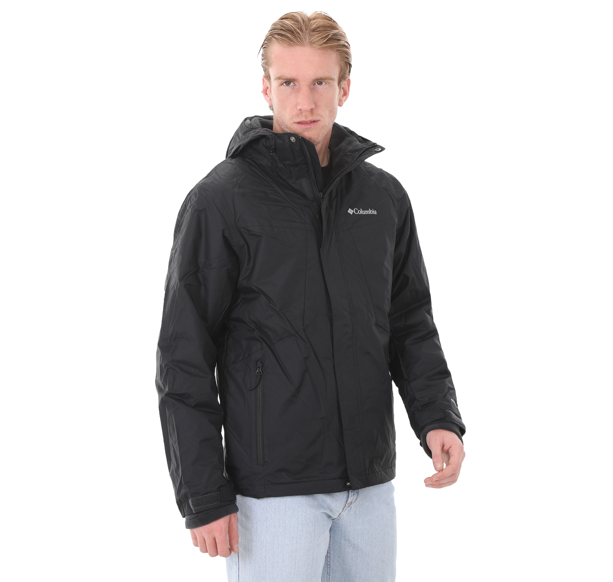 Columbia Wo0572 Tunnel Falls Interchange Jacket Erkek Siyah Mont Yalı Spor