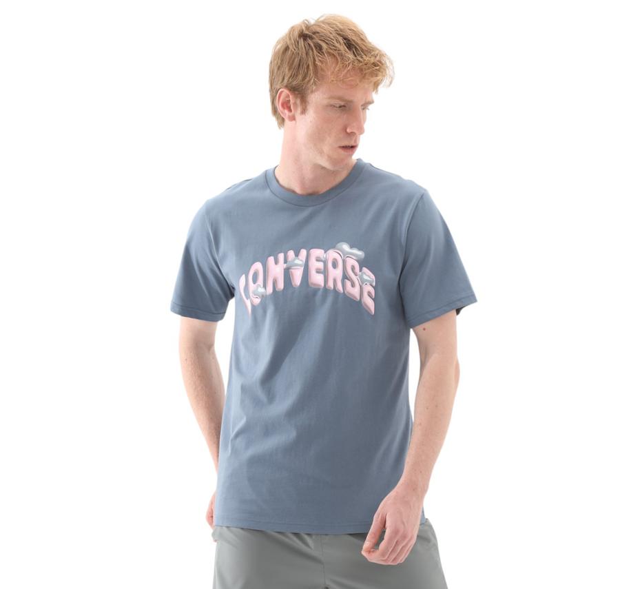Converse Clouds T-Shırt T-Shirt Mavi Converse Clouds T-Shırt T-Shirt Mavi