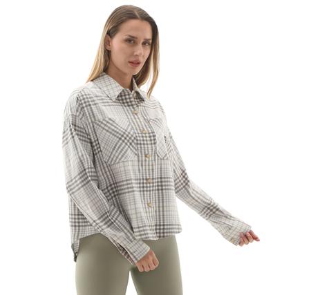 Converse Flannel Button-Down Oversızed Shırt Gri