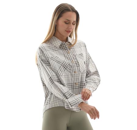 Converse Flannel Button-Down Oversızed Shırt Gri