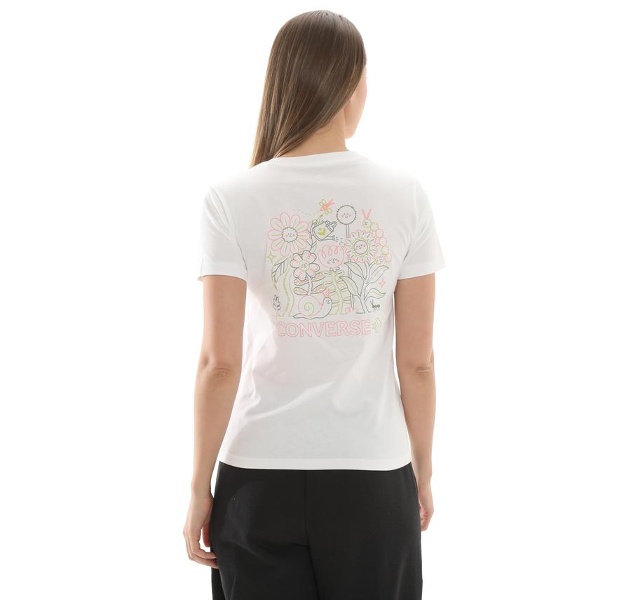 Converse Flower Garden Slım-Fıt T-Shırt T-Shirt Beyaz Converse Flower Garden Slım-Fıt T-Shırt T-Shirt Beyaz