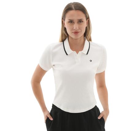 Converse Slım Polo Top Beyaz Converse Slım Polo Top Beyaz
