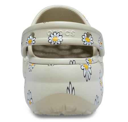 Crocs Classic Platform Floral Clog Kadın Terlik Gri