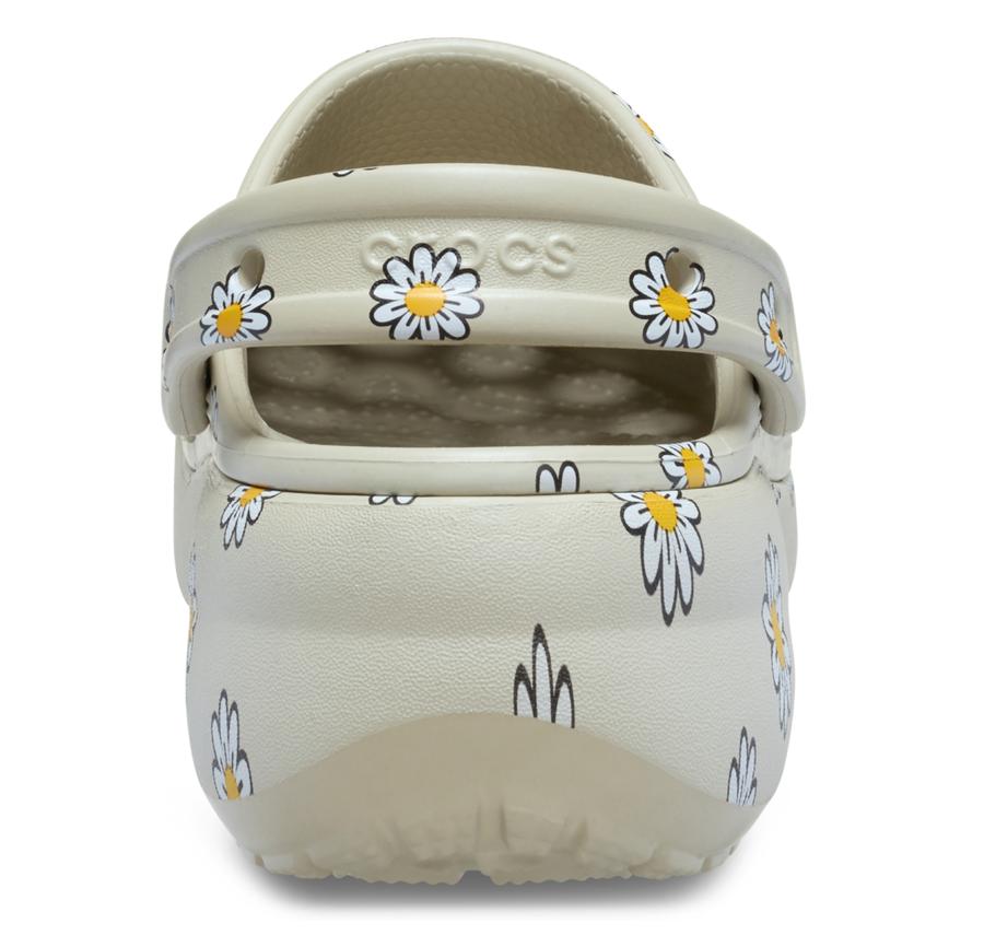 Crocs Classic Platform Floral Clog Kadın Terlik Gri Crocs Classic Platform Floral Clog Kadın Terlik Gri