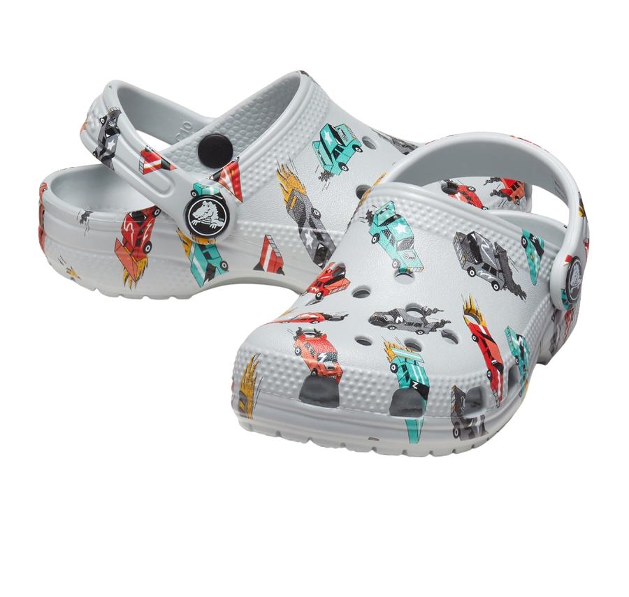 Crocs Classic Race Cars Graphic Cg T Çocuk Terlik Gri Crocs Classic Race Cars Graphic Cg T Çocuk Terlik Gri