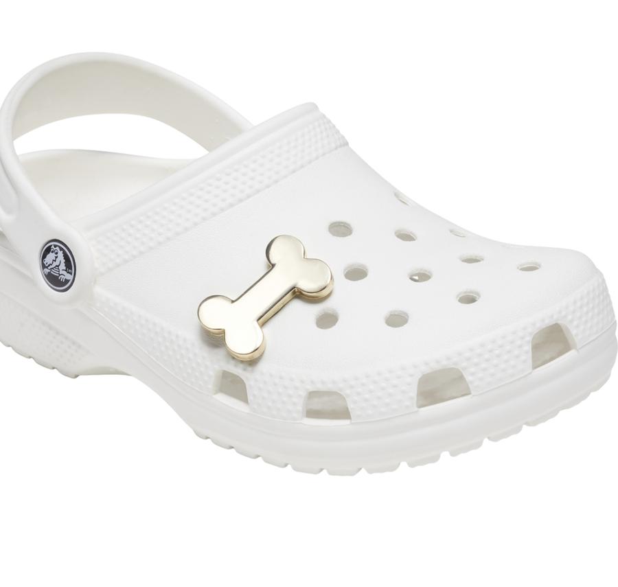 Crocs Gold Dog Bone Jibbitz Gold Crocs Gold Dog Bone Jibbitz Gold
