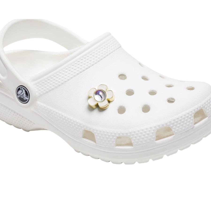 Crocs Tiny White Flower Jibbitz Gri Crocs Tiny White Flower Jibbitz Gri