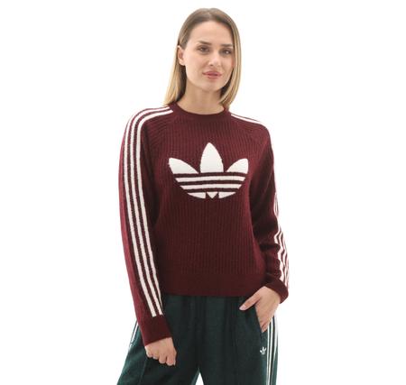 Lurex Knıt Crew Kadın Sweatshirt Bordo Lurex Knıt Crew Kadın Sweatshirt Bordo