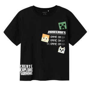 Name It Nkmjafar Mınecraft Nreg Ss Top Box Bfu Çocuk T-Shirt Siyah