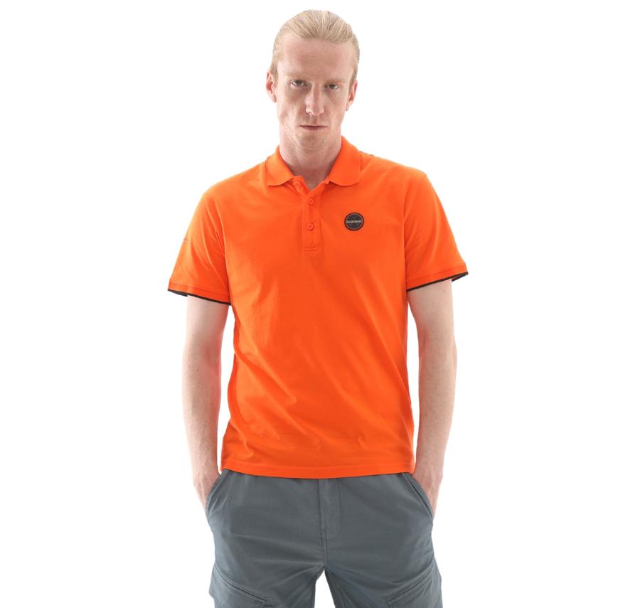 Napapijri E-Badge Sum Erkek T-Shirt Turuncu Napapijri E-Badge Sum Erkek T-Shirt Turuncu