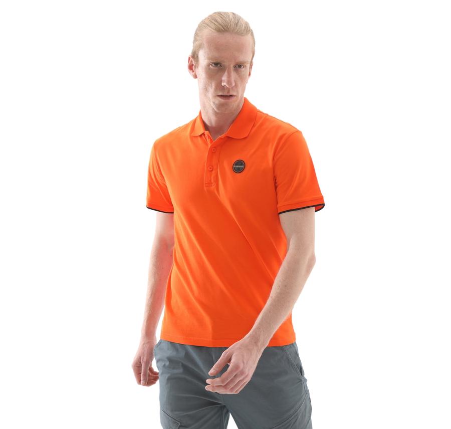 Napapijri E-Badge Sum Erkek T-Shirt Turuncu Napapijri E-Badge Sum Erkek T-Shirt Turuncu