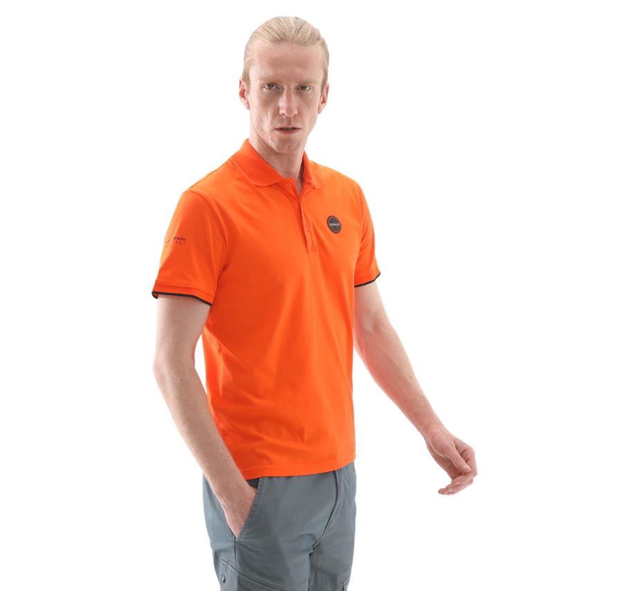 Napapijri E-Badge Sum Erkek T-Shirt Turuncu Napapijri E-Badge Sum Erkek T-Shirt Turuncu