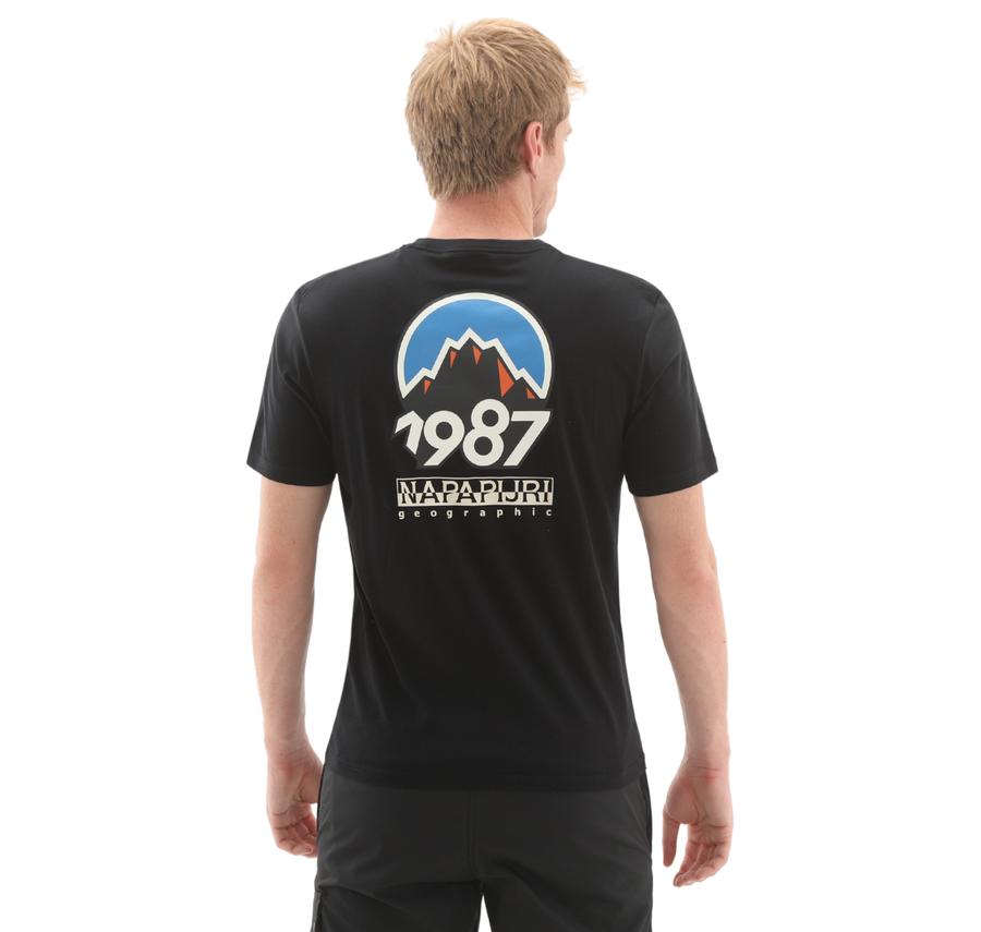 Napapijri S-Montepıana Ss Erkek T-Shirt Siyah Napapijri S-Montepıana Ss Erkek T-Shirt Siyah