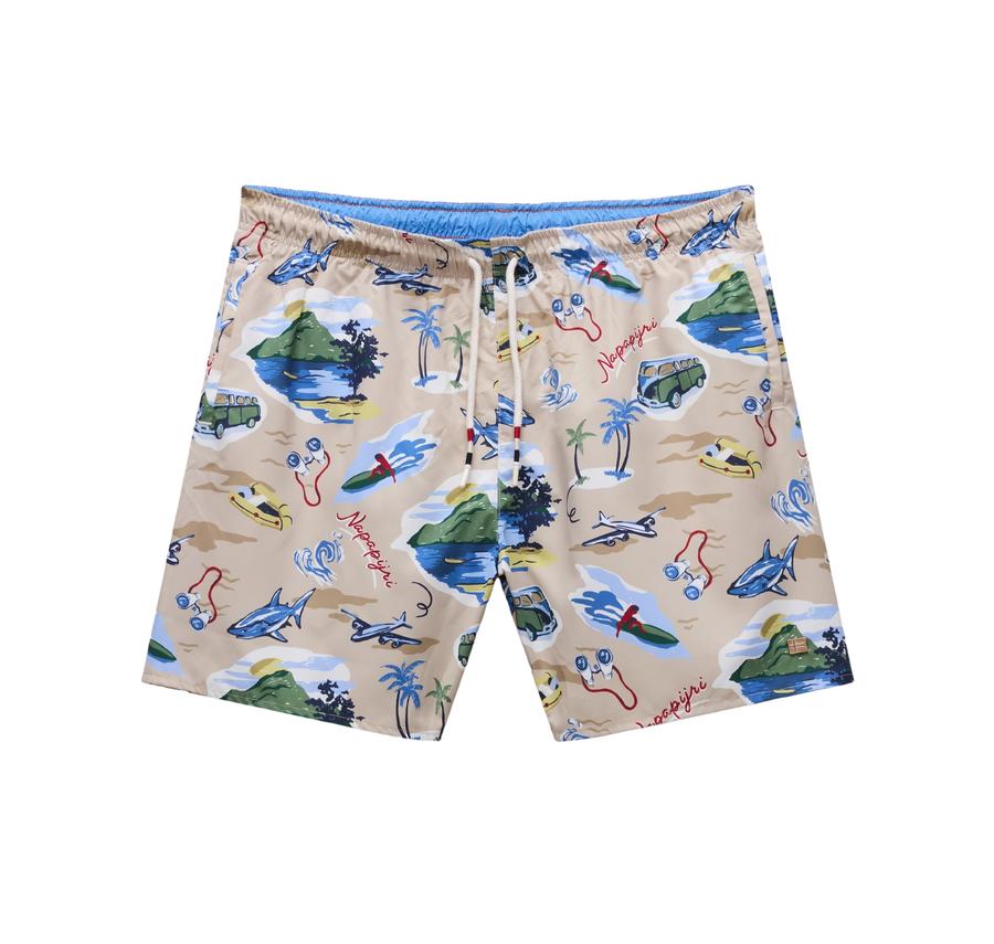 Napapijri V-Elıor Aop Erkek Şort Ve Kapri Krem Napapijri V-Elıor Aop Erkek Şort Ve Kapri Krem