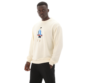 New Balance Mnc3410 Erkek Sweatshirt Beyaz