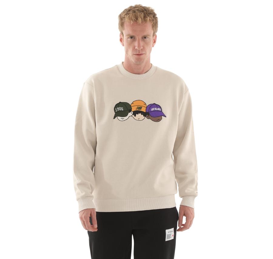 New Balance Mnc3505 Erkek Sweatshirt Krem New Balance Mnc3505 Erkek Sweatshirt Krem