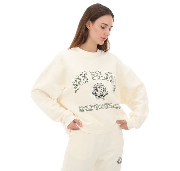 New Balance Wnc3404 Kadın Sweatshirt Beyaz New Balance Wnc3404 Kadın Sweatshirt Beyaz
