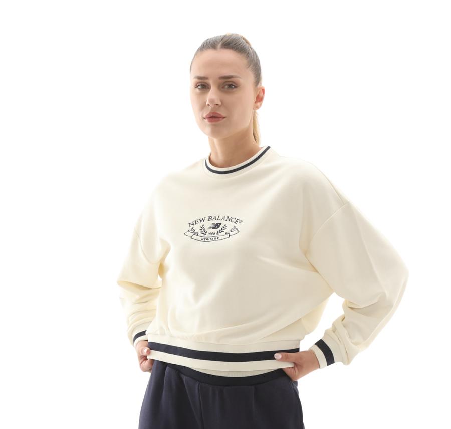 New Balance Wnc3501 Kadın Sweatshirt Beyaz New Balance Wnc3501 Kadın Sweatshirt Beyaz
