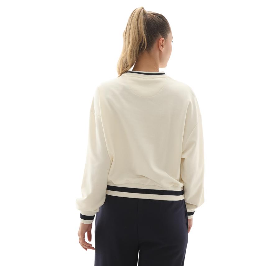 New Balance Wnc3501 Kadın Sweatshirt Beyaz New Balance Wnc3501 Kadın Sweatshirt Beyaz