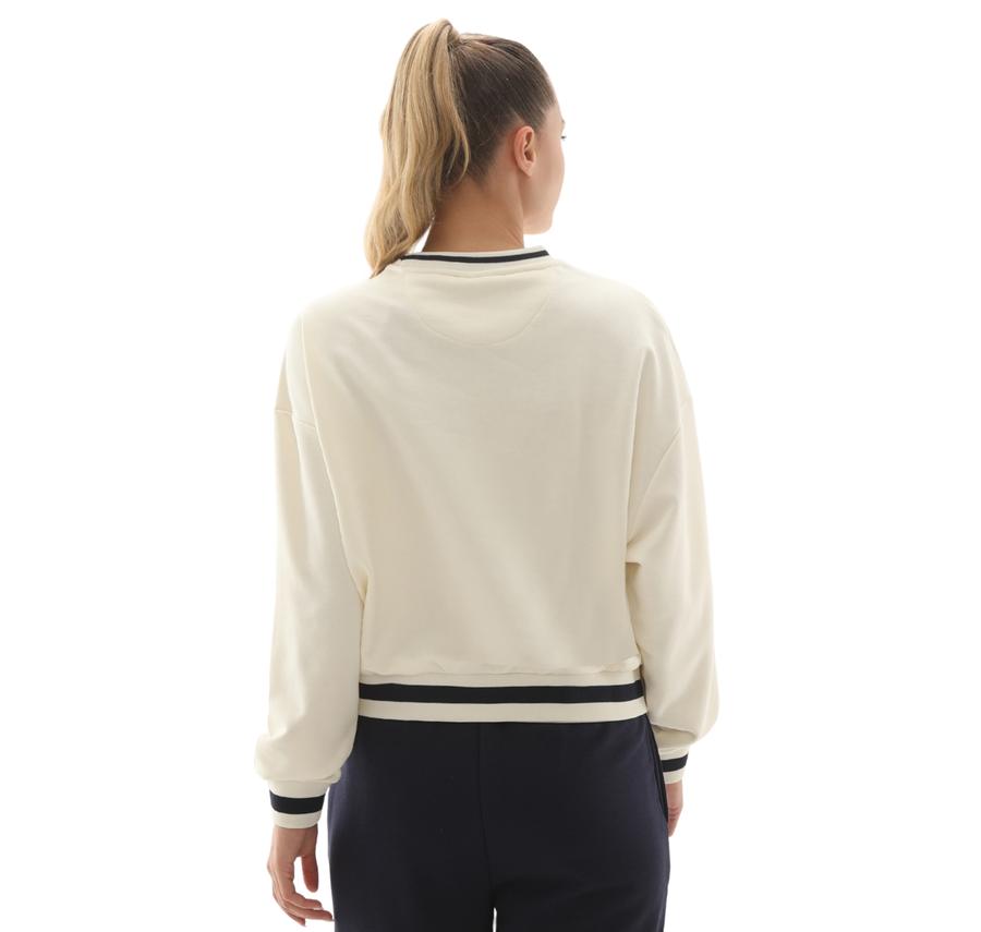 New Balance Wnc3501 Kadın Sweatshirt Beyaz New Balance Wnc3501 Kadın Sweatshirt Beyaz