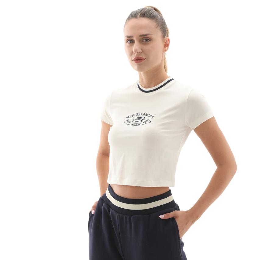 New Balance Wnt3501 Kadın T-Shirt Beyaz New Balance Wnt3501 Kadın T-Shirt Beyaz