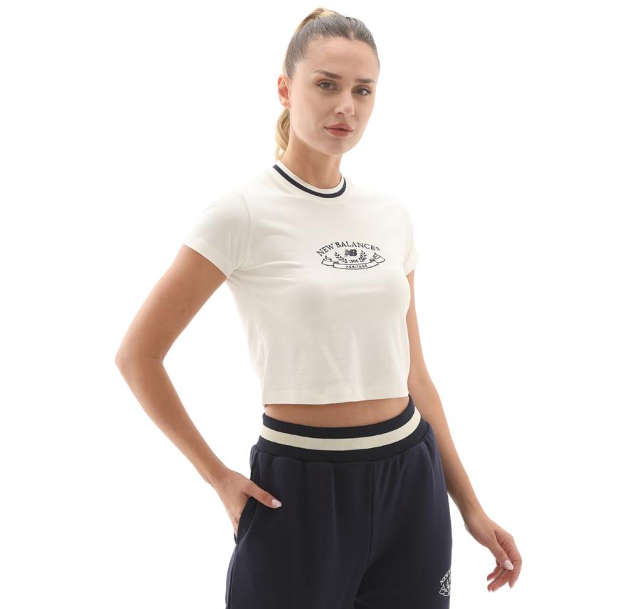New Balance Wnt3501 Kadın T-Shirt Beyaz New Balance Wnt3501 Kadın T-Shirt Beyaz