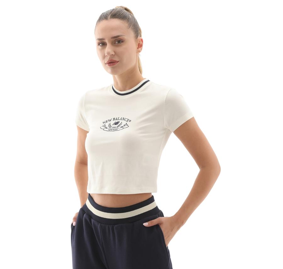 New Balance Wnt3501 Kadın T-Shirt Beyaz New Balance Wnt3501 Kadın T-Shirt Beyaz