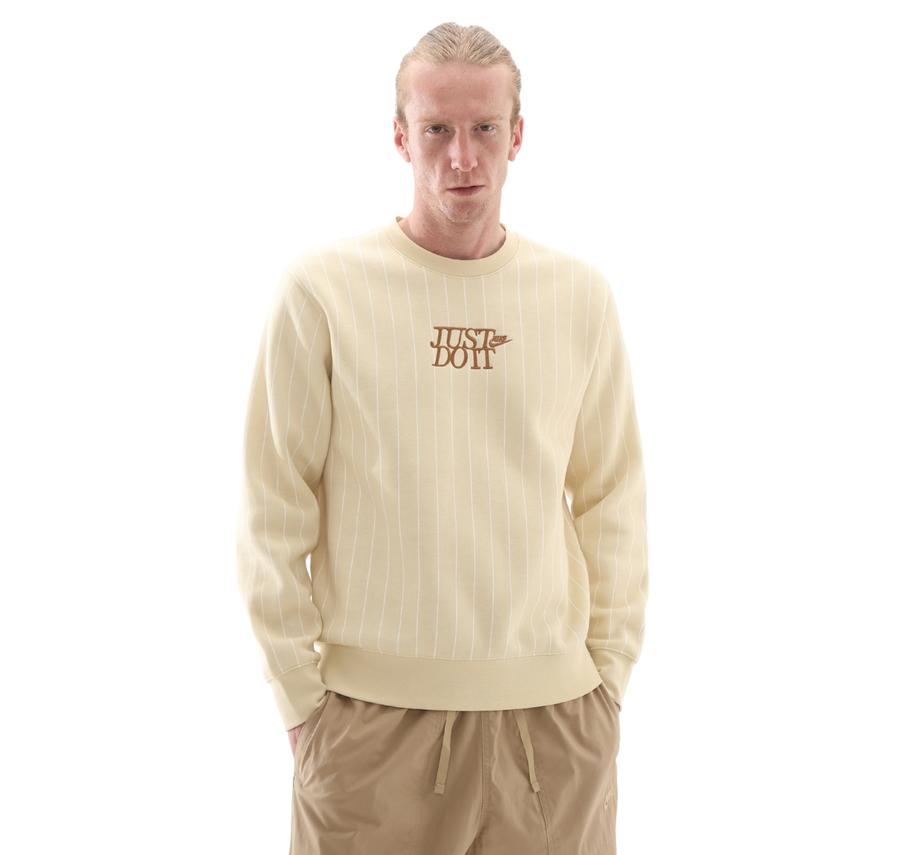Nike M Nk Club Bb Crew Jdı Aop Erkek Sweatshirt Bej Nike M Nk Club Bb Crew Jdı Aop Erkek Sweatshirt Bej