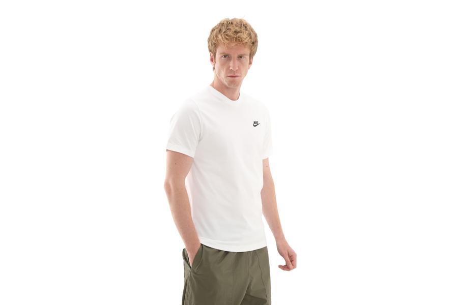 Nike M Nsw Club Tee Erkek T-Shirt Beyaz Nike M Nsw Club Tee Erkek T-Shirt Beyaz